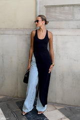 Ellerie Longline Racerback Top - Black