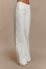 Caitlin Mid Rise Denim Jeans - White