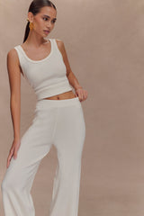 Fabiana Wide Leg Knit Pant - White