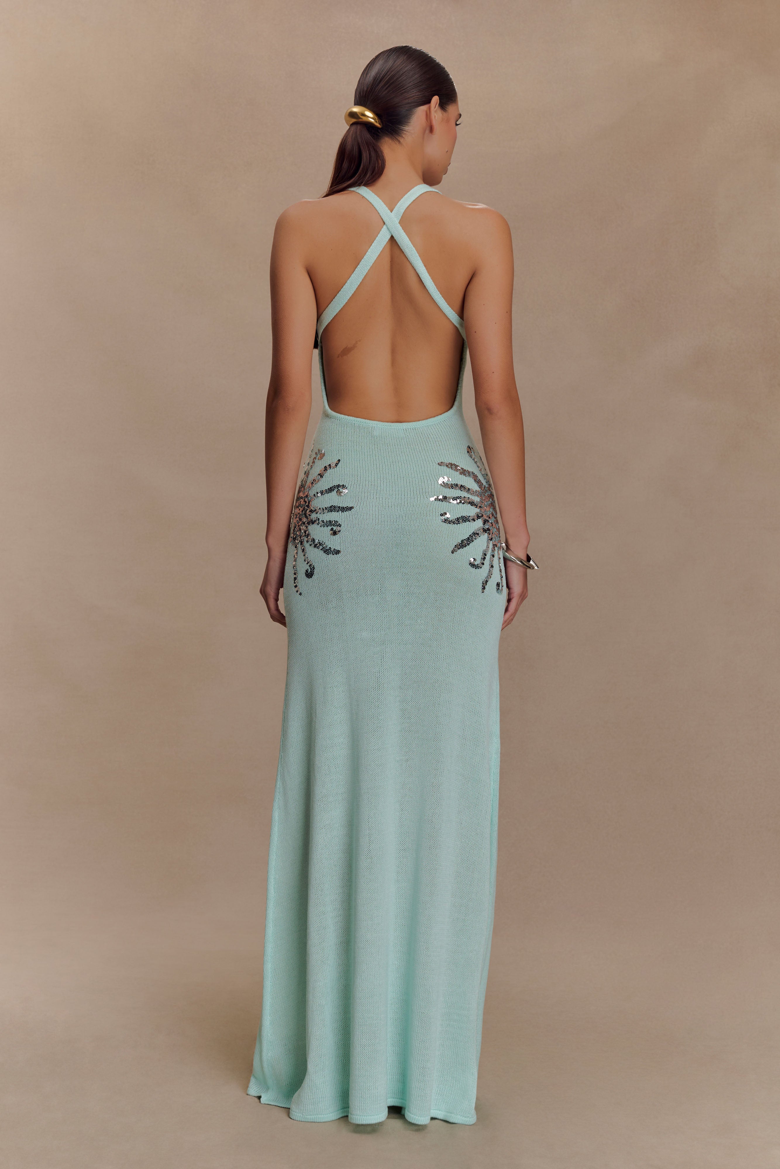 Ellington Knit Maxi Dress With Sequin - Lagoon
