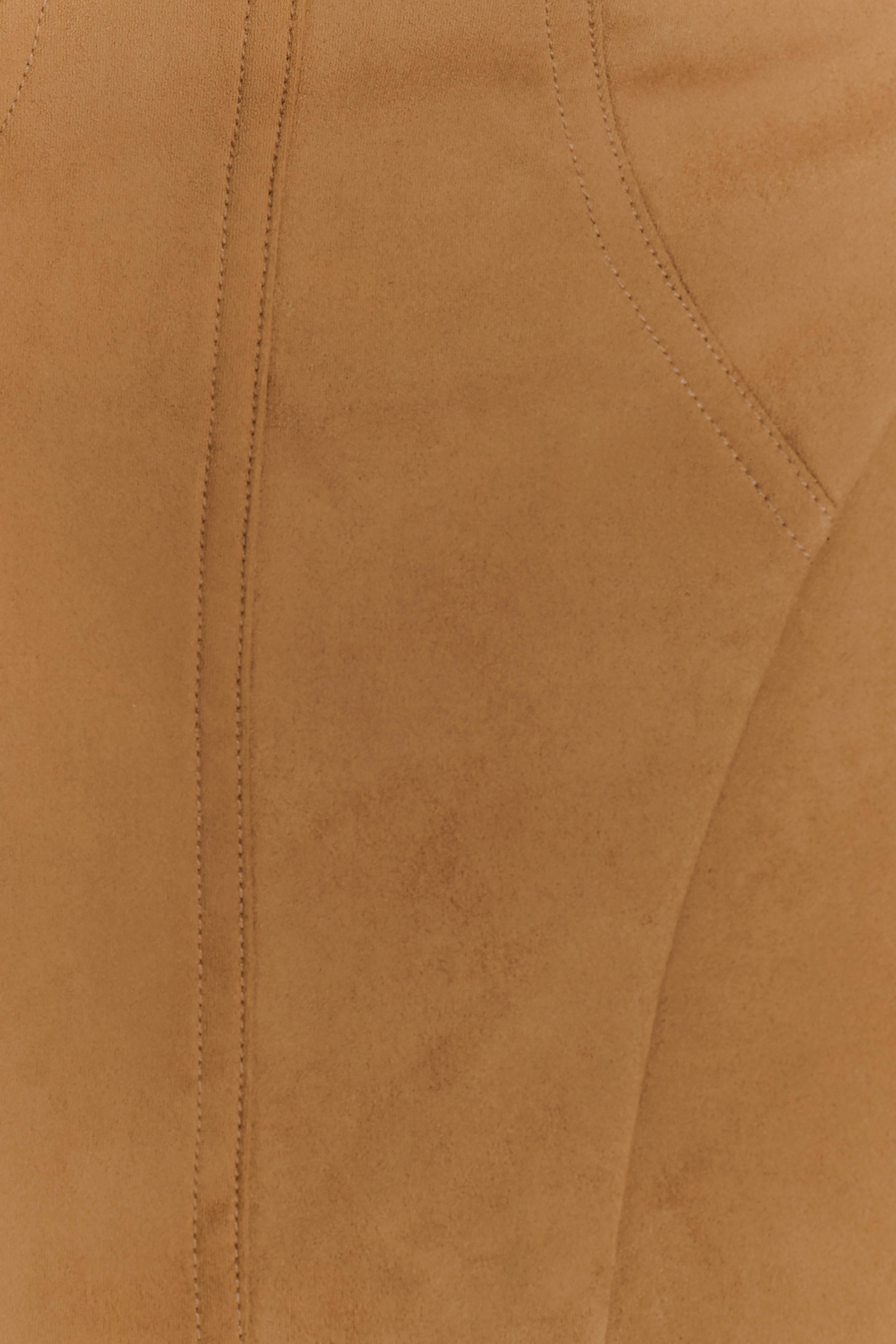 Andy Faux Suede Mini Dress - Camel