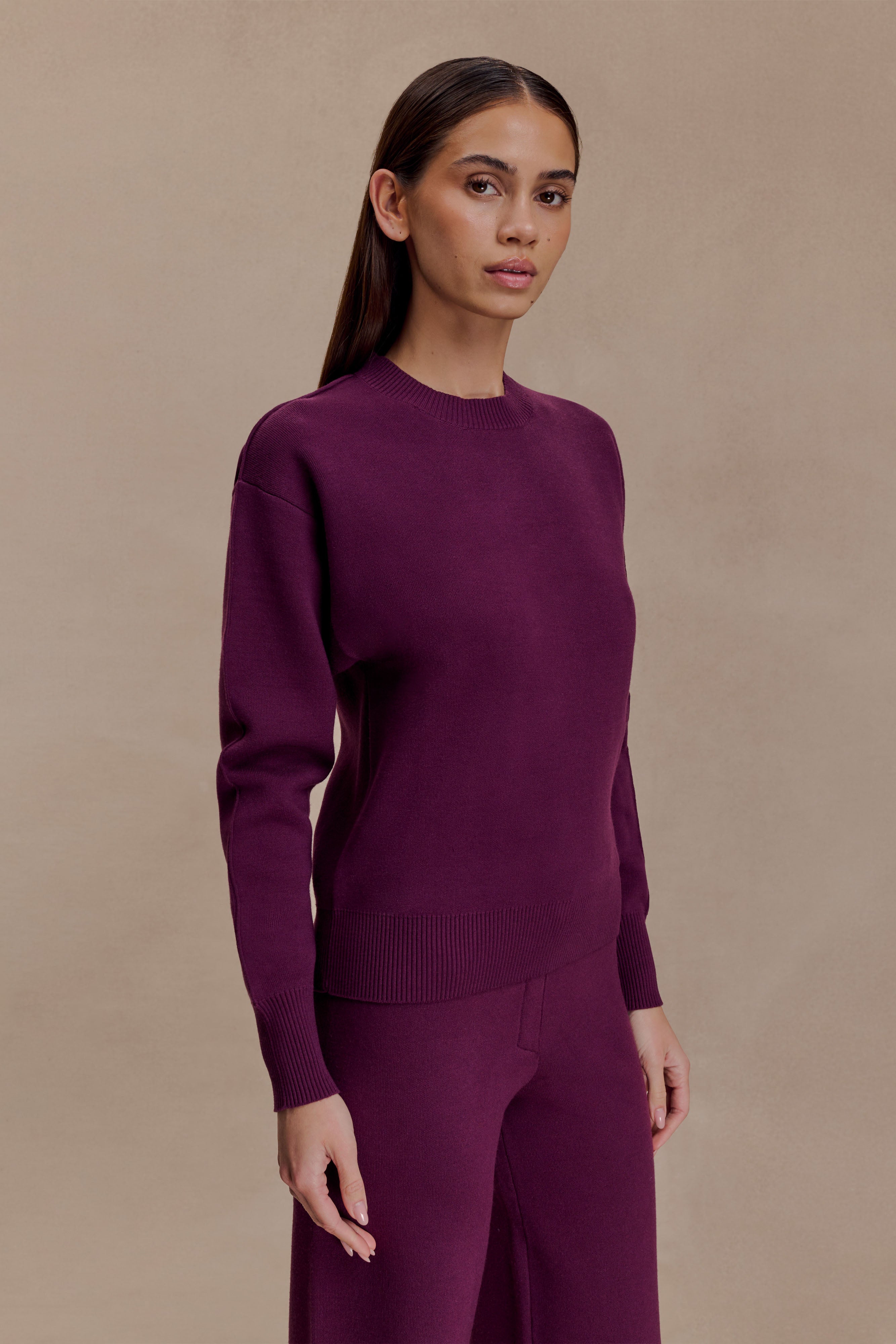 Braxton Cozy Knit Jumper - Plum