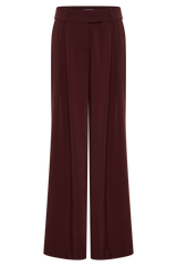 Jacqueline Pleated Wide Leg Pants - Mahogany
