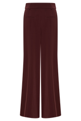 Jacqueline Pleated Wide Leg Pants - Mahogany