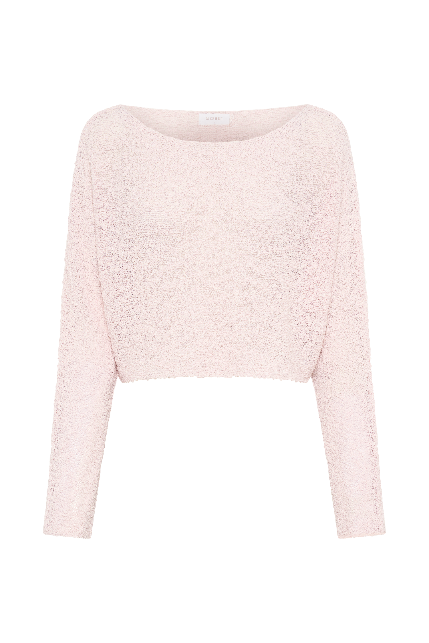 Petra Long Sleeve Knit Crop Top - Misty Rose