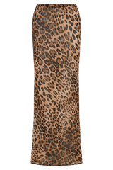 Yvonne Chiffon Maxi Skirt - Leopard Print