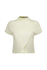 Eris High Neck Scuba Jersey Top - Ivory