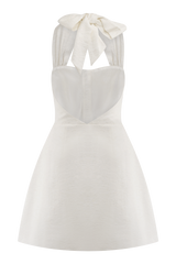 Anya Linen Halter Mini Dress - Oat Marle