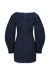 Cosmala Denim Long Sleeve Mini Dress - Indigo Blue