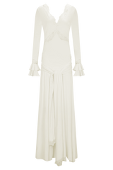 Electra Slinky Lace Maxi Dress - Ivory