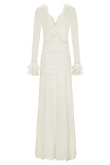 Electra Slinky Lace Maxi Dress - Ivory