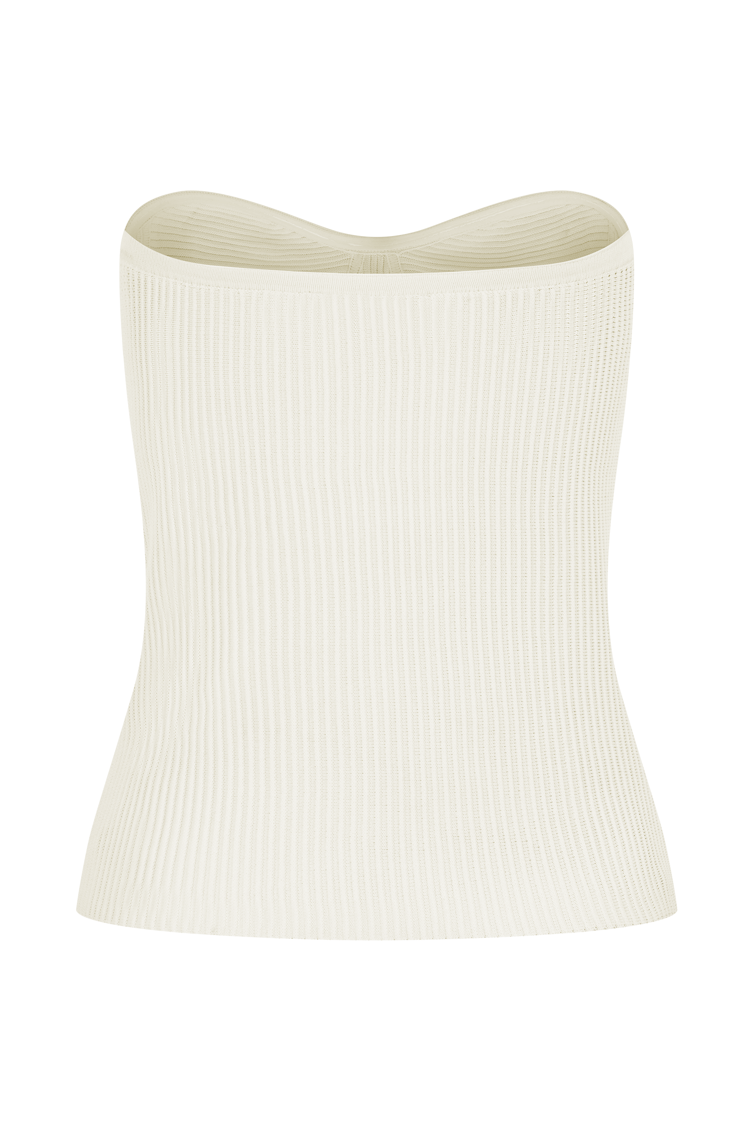 Elodie Strapless Cupped Knit Top - Ivory