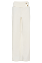 Lindie Straight Leg Suiting Pants - Ivory