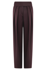 Penelope Pleated High Waisted Pants - Chocolate