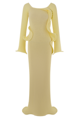 Sandrine Off Shoulder Knit Maxi Dress - Lemon